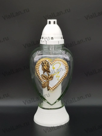 Лампада стеклянная Z 1510 (материал Пластик+Стекло, цвет белый) в упаковке 6 штук  арт:1962