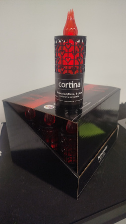 Свеча лампады электрическая Cortina Сердечки черная (15 см, Цвет черный, в упаковке 12 шт.) арт:2447