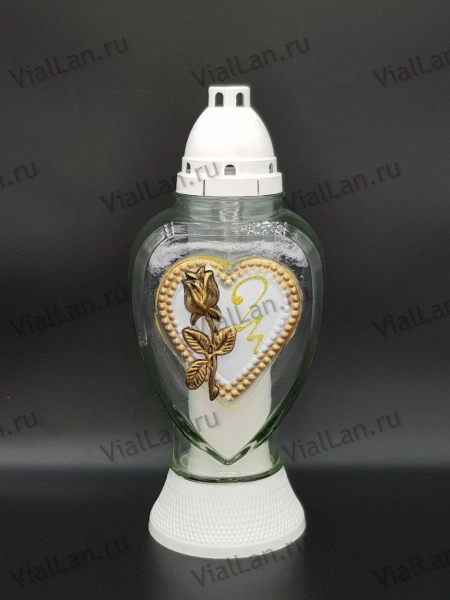 Лампада стеклянная Z 1510 (материал Пластик+Стекло, цвет белый) в упаковке 6 штук  арт:1962