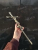Крест KP5 P4 (43*17, Материал - Сплав бронза, цвет - Темное золото, Православный) арт:821
