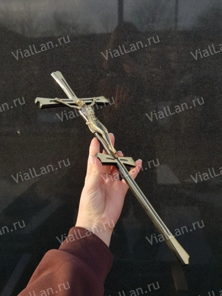 Крест KP5 P4 (43*17, Бронза, цвет Темное золото, Православный) арт:821