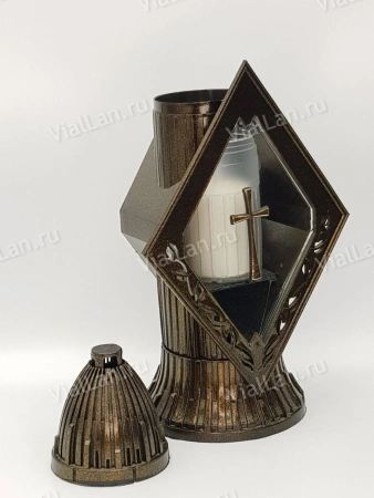 Лампада стеклянная Z 155 (материал Пластик+Стекло, цвет медь, в упаковке 8 штук) арт:1966