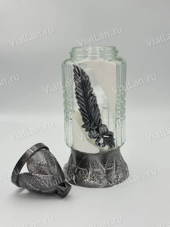 Лампада стеклянная 025 (Материал Пластик+Стекло, цвет Серебро) в упаковке 7 штук  арт:2023