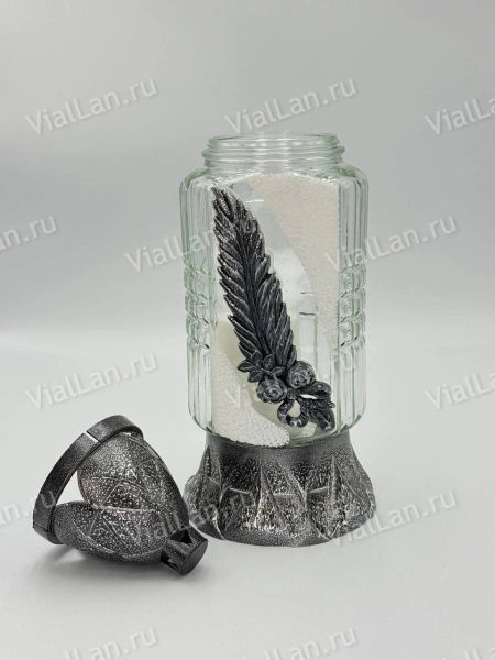 Лампада стеклянная 025 (Материал Пластик+Стекло, цвет Серебро) в упаковке 7 штук  арт:2023