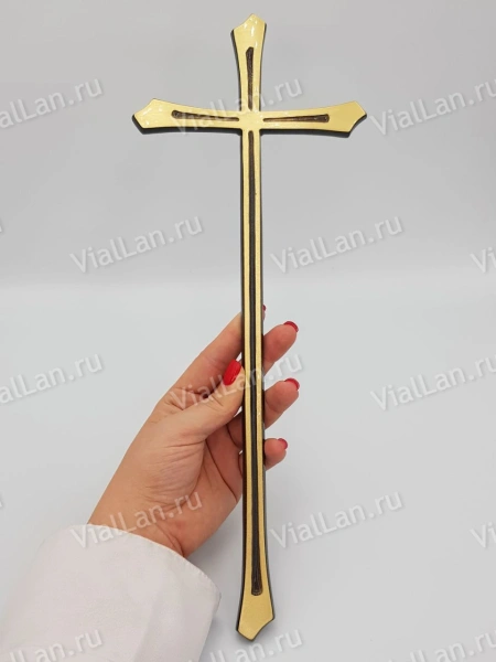 Крест K14 (41*16, Бронза, цвет Темное золото, Католический) арт:1015