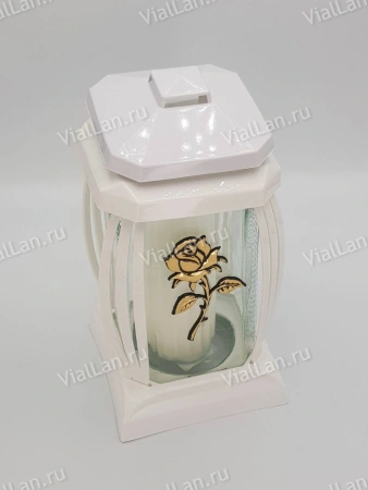 Лампада стеклянная Prima 3 (25*13*13, материал Пластик+Стекло,  цвет белый) в упаковке 6 штук  арт:1853