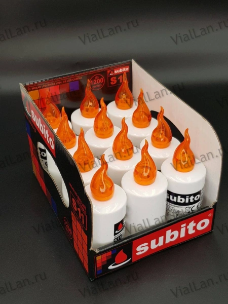 Свеча для лампады электрическая Subito 4 (Время горения 30 дней, в упаковке 12 шт.) арт:2013