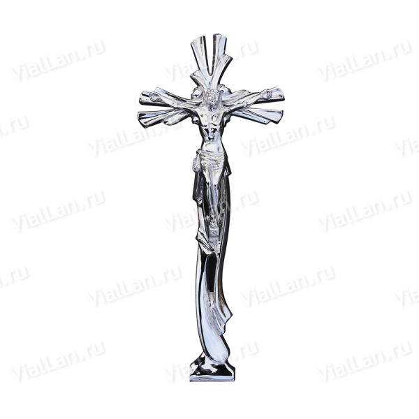 Крест K29 P2 (47*20, Бронза, цвет Хром, Католический) арт:849