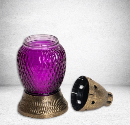 Лампада Пластиковая Микс 2 Plast (размер 18х8, корпус шаровидный, колба цветное стекло, в упаковке 12 шт.) арт:2557