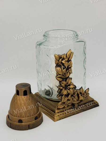 Лампада стеклянная Z 155 (материал Пластик+Стекло, цвет Бронза, в упаковке 6 штук) арт:1967