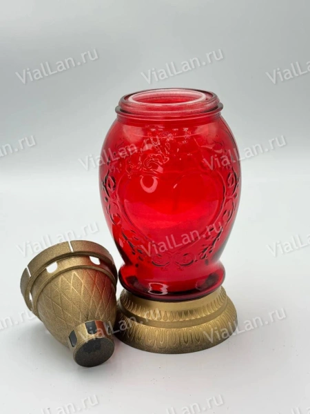 Лампада Стеклянная D 516 (материал Стекло+Пластик, цвет Золото) в упаковке 11 штук  арт:2030