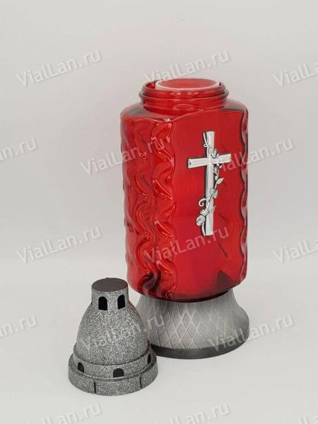 Лампада Стеклянная Z 242 (материал Стекло+Пластик, цвет Серебро) в упаковке 8 шт. арт:2048