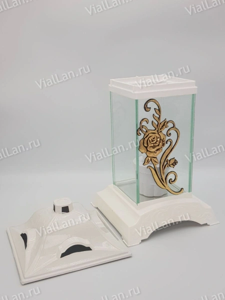 Лампада стеклянная Prosty 1 (32*17*17, материал Пластик+Стекло,  цвет белый) в упаковке 6 штук  арт:1854