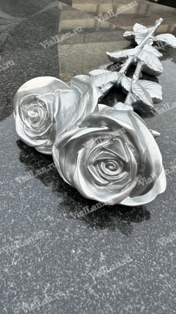 Цветы  Ц6 КС Ст Роза серебро  (60*13, композит + стекловолокно, Цветы) арт:887