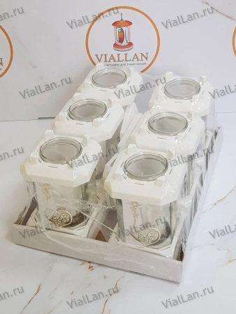 Лампада стеклянная Белая Prima mini (22*12*12, материал Пластик+Стекло, цвет белый) в упаковке 6 штук  арт:1906