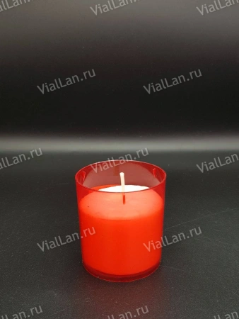 Свеча  (70*45*45 мм. материал Пластик+Парафин, цвет красный, упаковка 42 шт.) арт:1875