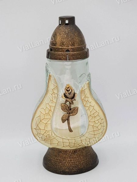 Лампада стеклянная Rosa mala (материал Пластик+Стекло, цвет Бронза, в упаковке 6 штук) арт:1969