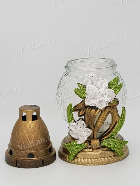 Лампада стеклянная Z 186 (материал Пластик+Стекло, цвет Бронза, в упаковке 8 штук) арт:1972