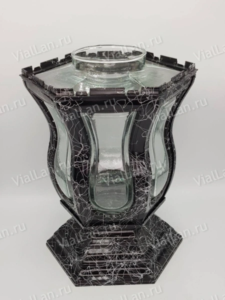 Лампада Стеклянная WM 2 (материал Стекло+Пластик, цвет Черный) в упаковке 3 шт. арт:2047