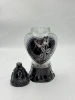 Лампада Стеклянная Сердце Z 925 (материал Стекло+Пластик, цвет Черный) в упаковке 8 штук  арт:2028
