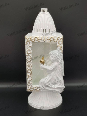 Лампада стеклянная Ангел Kapliczka srednja (34*12*12, материал Пластик+Стекло, цвет белый) в упаковке 5 штук  арт:1907
