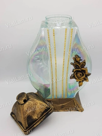 Лампада Стеклянная Z 429 (материал Стекло+Пластик, цвет Золото) в упаковке 4 шт. арт:2046