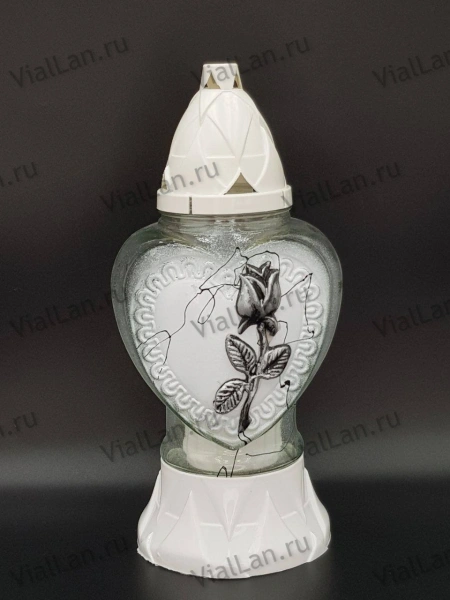 Лампада стеклянная Z 925 (материал Пластик+Стекло, цвет белый) в упаковке 8 штук  арт:1960