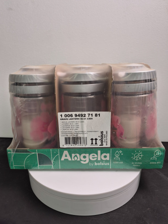 Лампада Стеклянная Орхидея Bolsius (размер 21*11 см, корпус цилиндрический, колба стекло, пластик золото, принт Орхидея, в упаковке 6 шт.) арт:2504