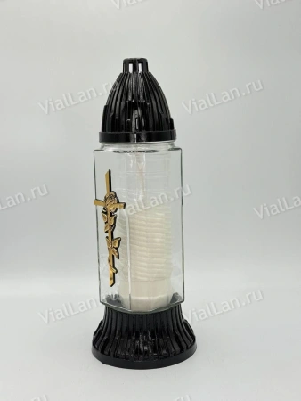 Лампада стеклянная ZPLS2 (материал Пластик+Стекло, цвет Черный, в упаковке 9 штук) арт:1983