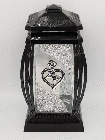 Лампада стеклянная Сердце Prima 1 (материал Пластик+Стекло, цвет Черный, в упаковке 6 штук) арт:1986