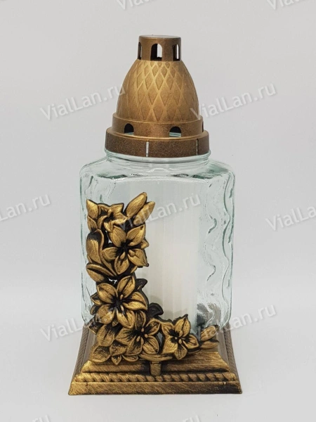 Лампада стеклянная Z 155 (материал Пластик+Стекло, цвет Бронза, в упаковке 6 штук) арт:1967