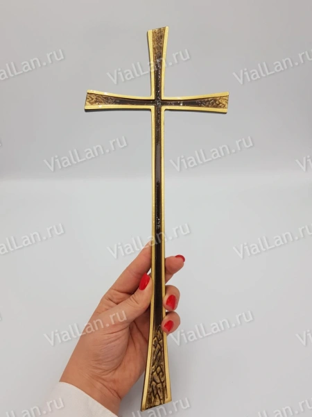 Крест K24 (39*16, Бронза, цвет Темное золото, Католический) арт:1180