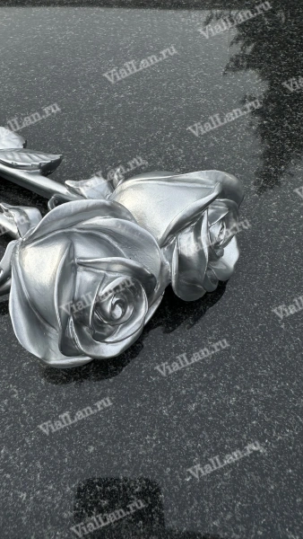 Цветы  Ц6 КС Ст Роза серебро  (60*13, композит + стекловолокно, Цветы) арт:887