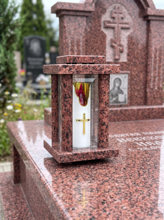 Лампада МЕМОРИ КВАДРАТНАЯ (25*15 см, Гранит Лезник) арт:2909