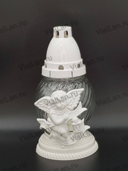 Лампада стеклянная 187 (материал Пластик+Стекло,  цвет белый) в упаковке 7 штук  арт:1951