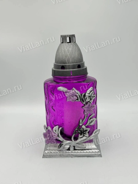 Лампада стеклянная Z 379 (материал Пластик+Стекло, цвет Фиолетовый, в упаковке 6 штук) арт:1981