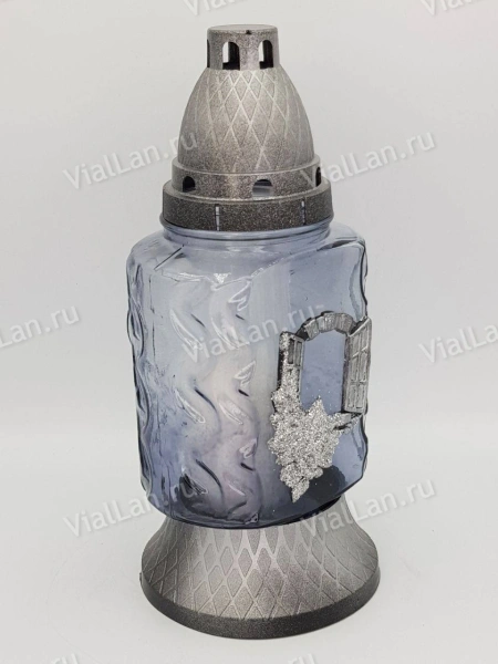 Лампада Стеклянная Z 301 (материал Стекло+Пластик, цвет Серебро) в упаковке 8 шт. арт:2063