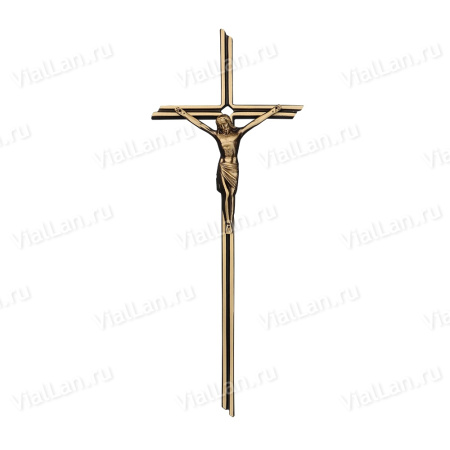 Крест K19 P5 (38*15, Бронза, цвет Темное золото, Католический) арт:841
