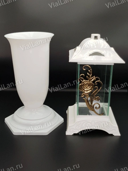 Лампада стеклянная Prosty 1 (32*17*17, материал Пластик+Стекло,  цвет белый) в упаковке 6 штук  арт:1854