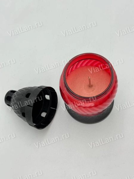 Лампада стеклянная C 3 цветная (Материал Пластик+Стекло, цвет Черный) в упаковке 16 штук  арт:2025