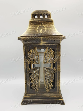 Лампада KAT ZR крест zl (36*17*17, материал Пластик, цвет бронза) в упаковке 6 штук  арт:1924