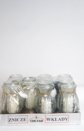 Лампада стеклянная Золотой Браслет Ger-Far (размер 27х11, корпус Овал, колба прозрачное рифленое стекло, пластик бронза, золотой браслет, в упаковке 6 шт.) арт:2509