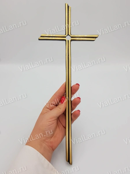 Крест K19 (38*15, Бронза, цвет Темное золото, Католический) арт:1175