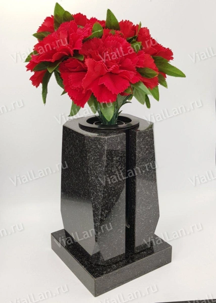 Ваза Бочка (23*15*15, гранит Габбро, с вкладышем, Карелия) арт:1325