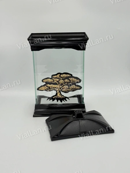 Лампада стеклянная SZKATULA (материал Пластик+Стекло, цвет Черный, в упаковке 5 штук) арт:1978