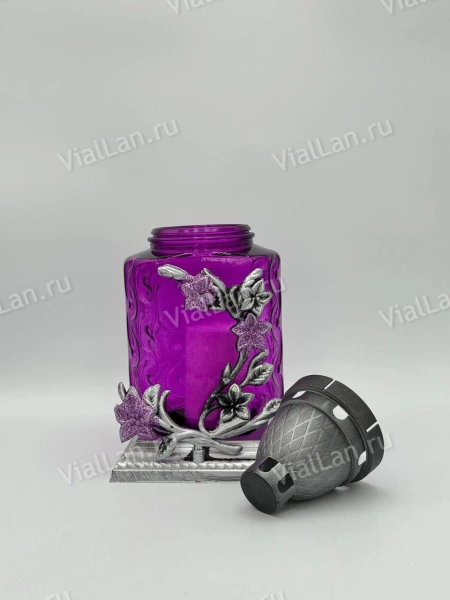 Лампада стеклянная Z 379 (материал Пластик+Стекло, цвет Фиолетовый, в упаковке 6 штук) арт:1981